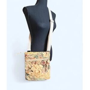 MAURIZIO TAIUTU Italy Glazed Floral Garden Boho Romantic Crossbody Bag Purse